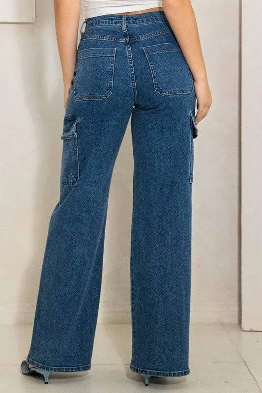 Women's High Rise Cargo Jeans