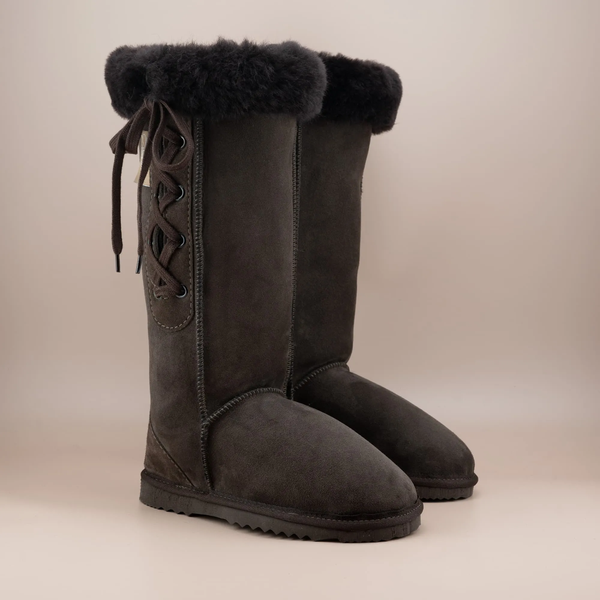 Women's Long Lace-Up Suede Ugg Boot