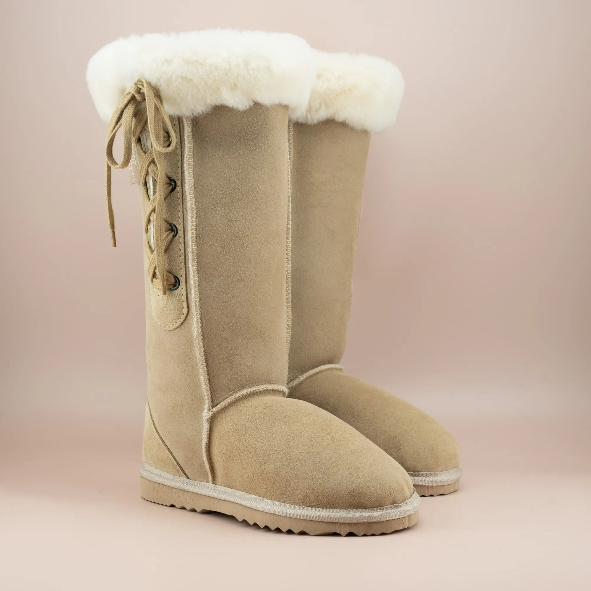 Women's Long Lace-Up Suede Ugg Boot