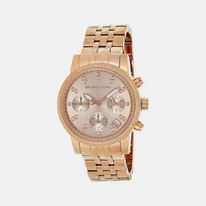 Women's Rose Gold Stainless Steel Chronograph Watch MK6077