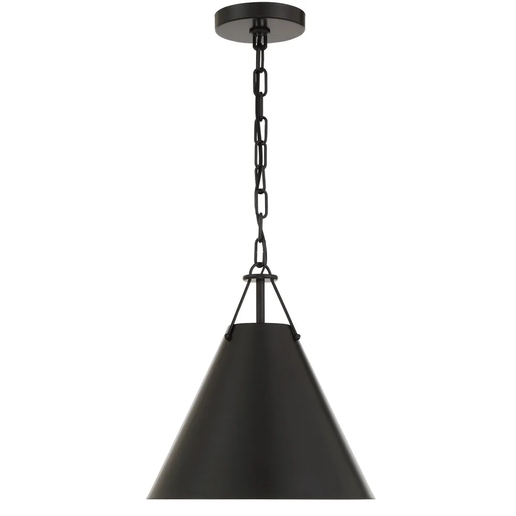 Xavier 1 Light Matte Black Mini Pendant