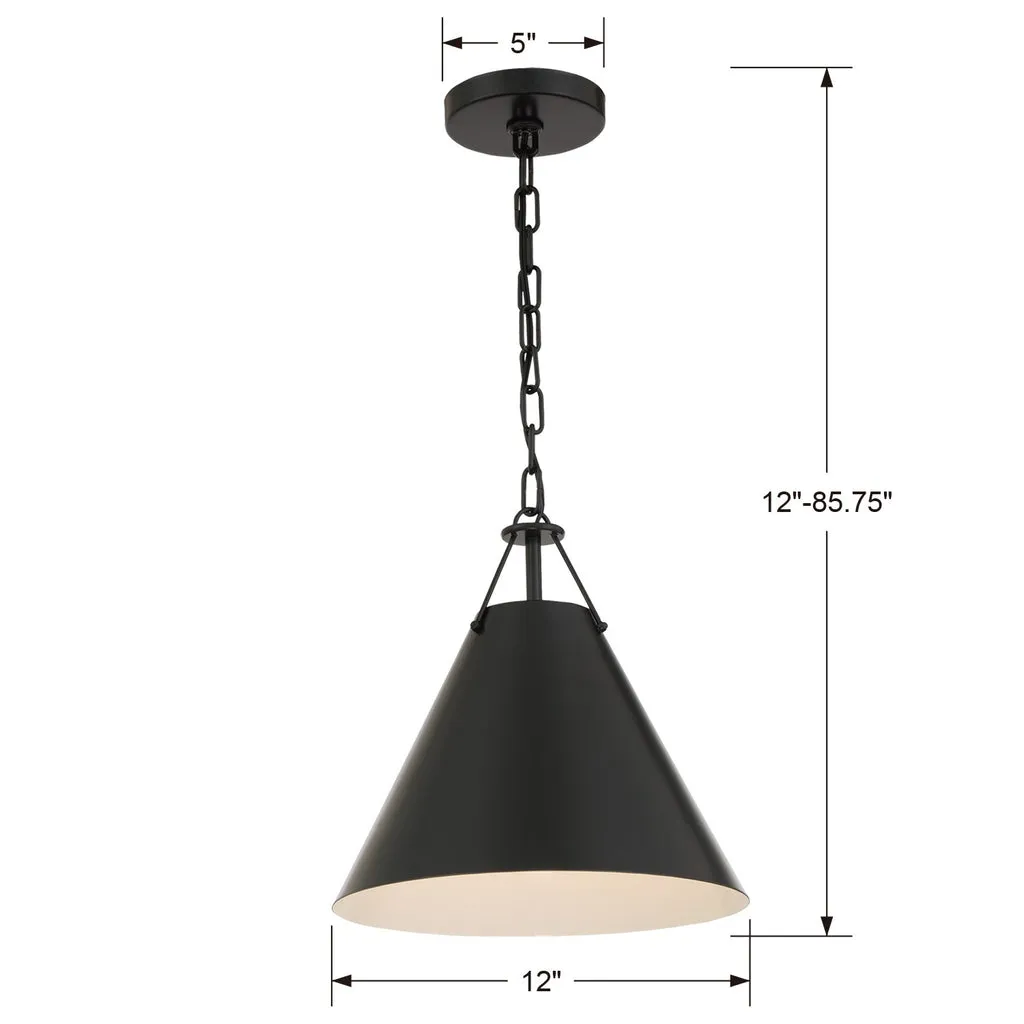 Xavier 1 Light Matte Black Mini Pendant