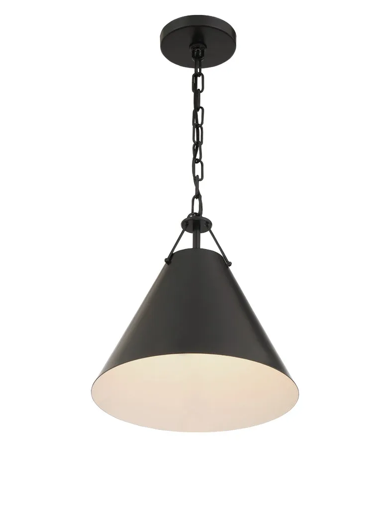 Xavier 1 Light Matte Black Mini Pendant