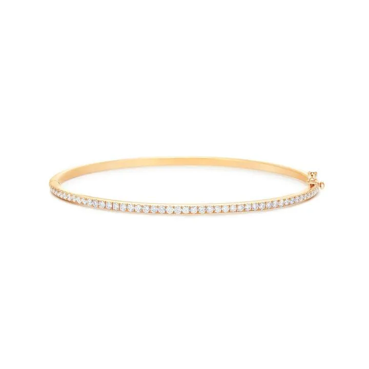 Yellow Gold Bangle with 0.98ctw Diamonds