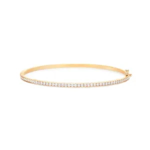 Yellow Gold Bangle with 0.98ctw Diamonds